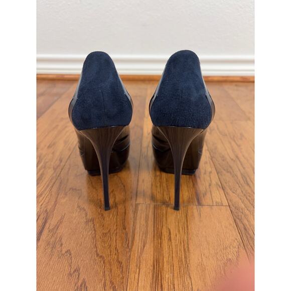 B45 Gucci Patent Leather Platform Pumps Womens EU 38 US 8 Feminine Iconic Chic - Picture 5 of 15